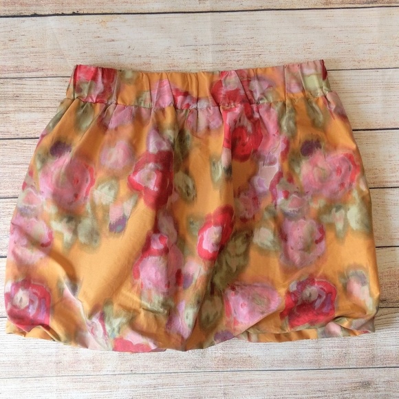 3/$20 J. Crew Floral Poppy Watercolor Bubble Skirt - Picture 5 of 6